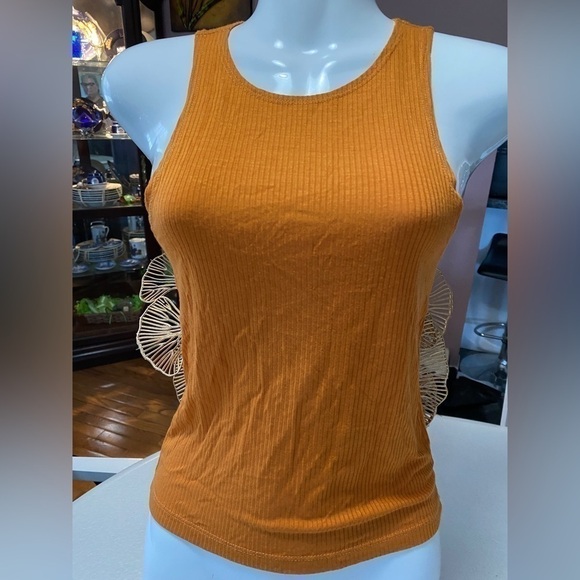 Antistar high neck Ribbed Tank Orange Sz US S - Picture 3 of 8